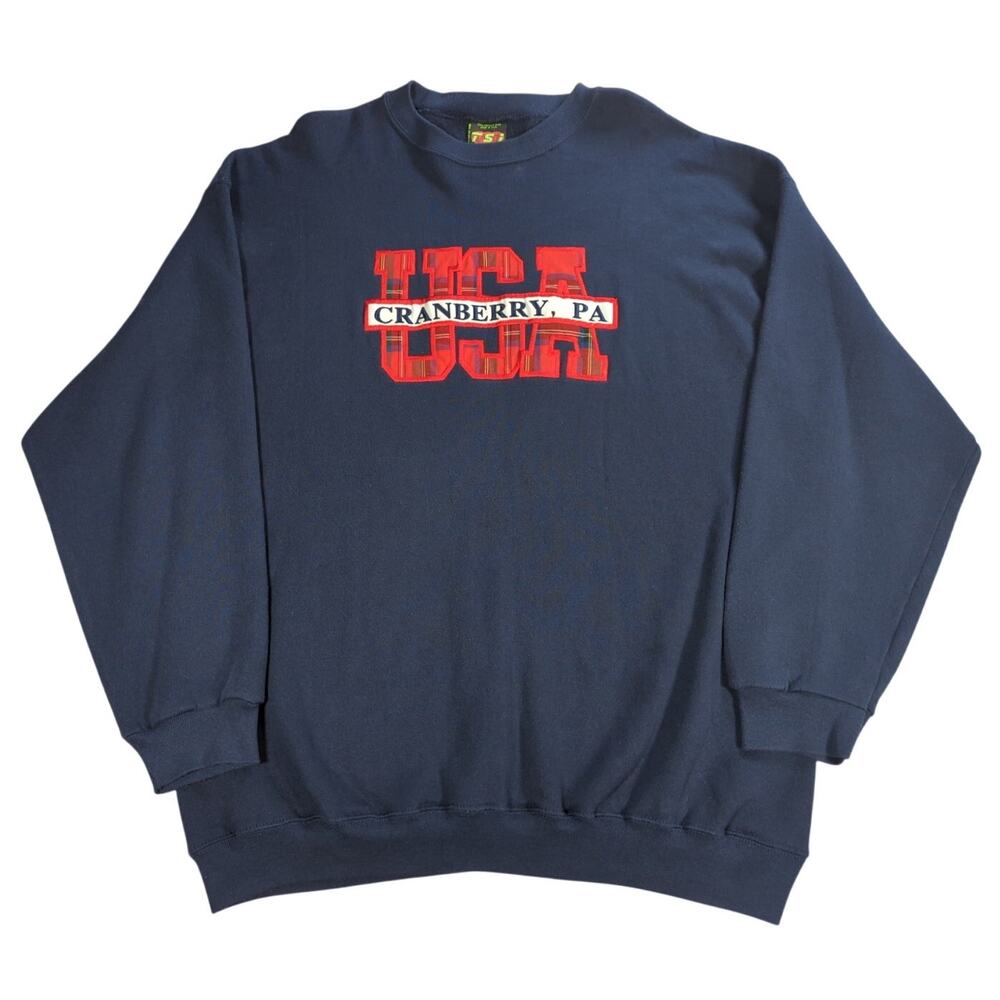 VTG USA Cranberry PA Sweatshirt Mens 2XL Navy TSI Sturdy Weight Made In USA